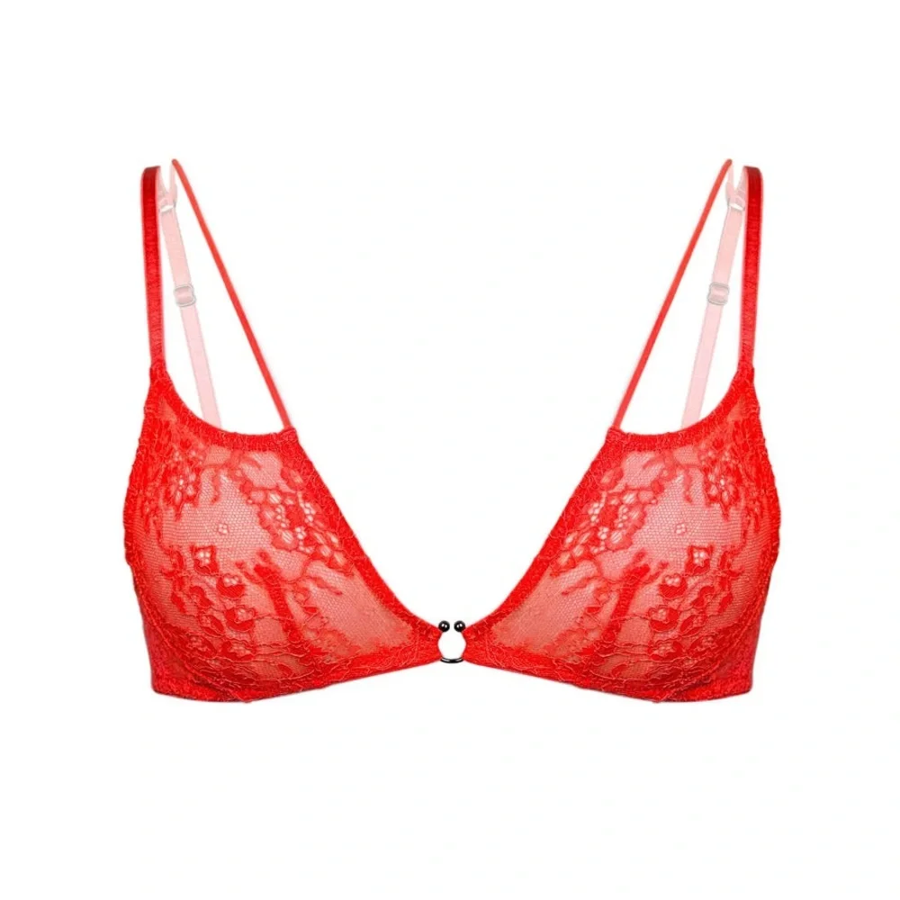 Monique Morin Amphitrite Red Bralette and Thong Set - Picture 2 of 6